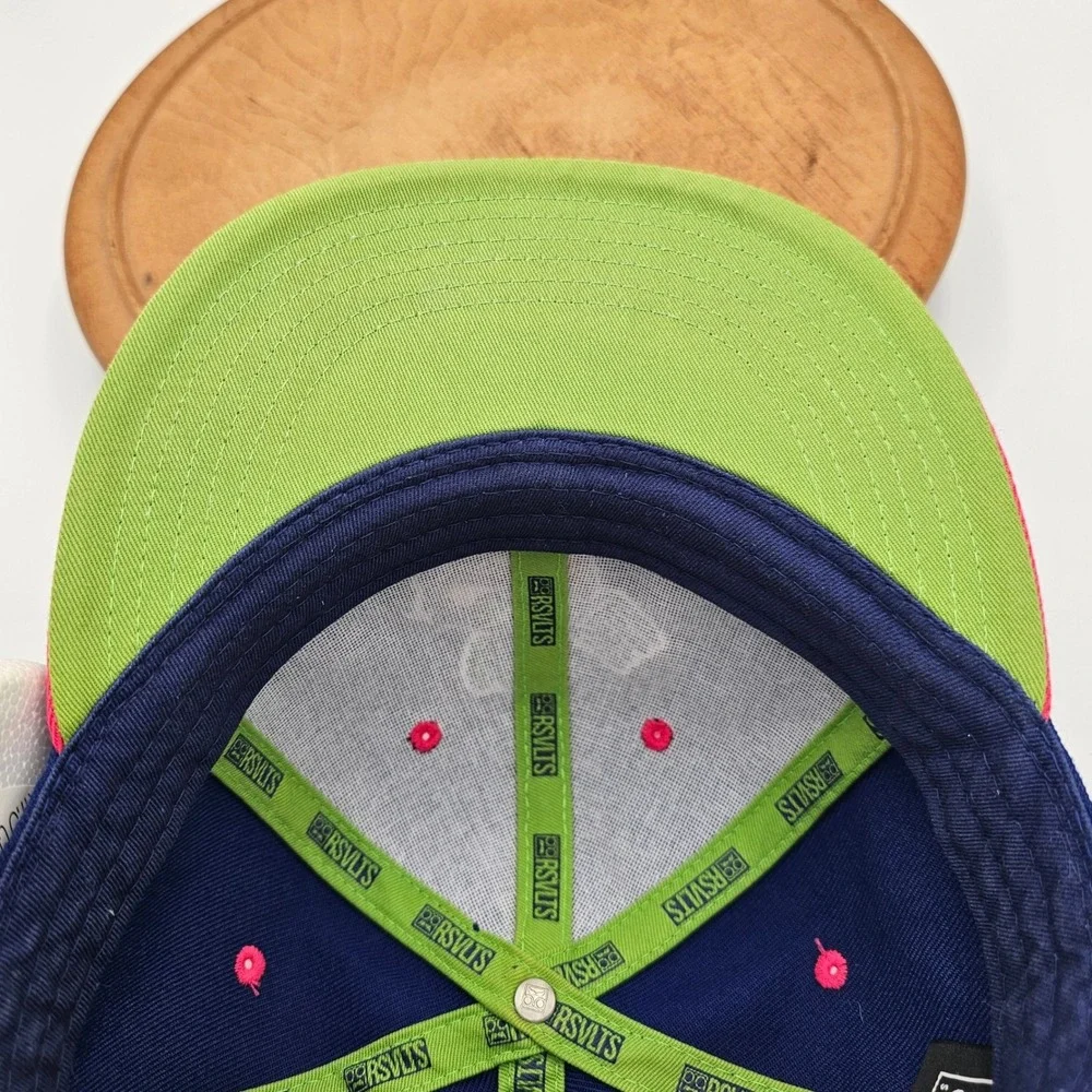 RSVLTS The Office Schrute Farms Beet Hat Sloped‎ Crown Navy Pink Snapback Cap